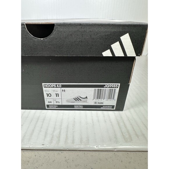Size 10 Adidas Hoops 4.0 Men\'s Athletic Sneaker Shoe White Black JQ9985 NEW main image 4